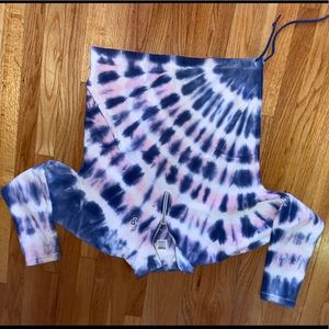 Tie dye over sized PINK half zip